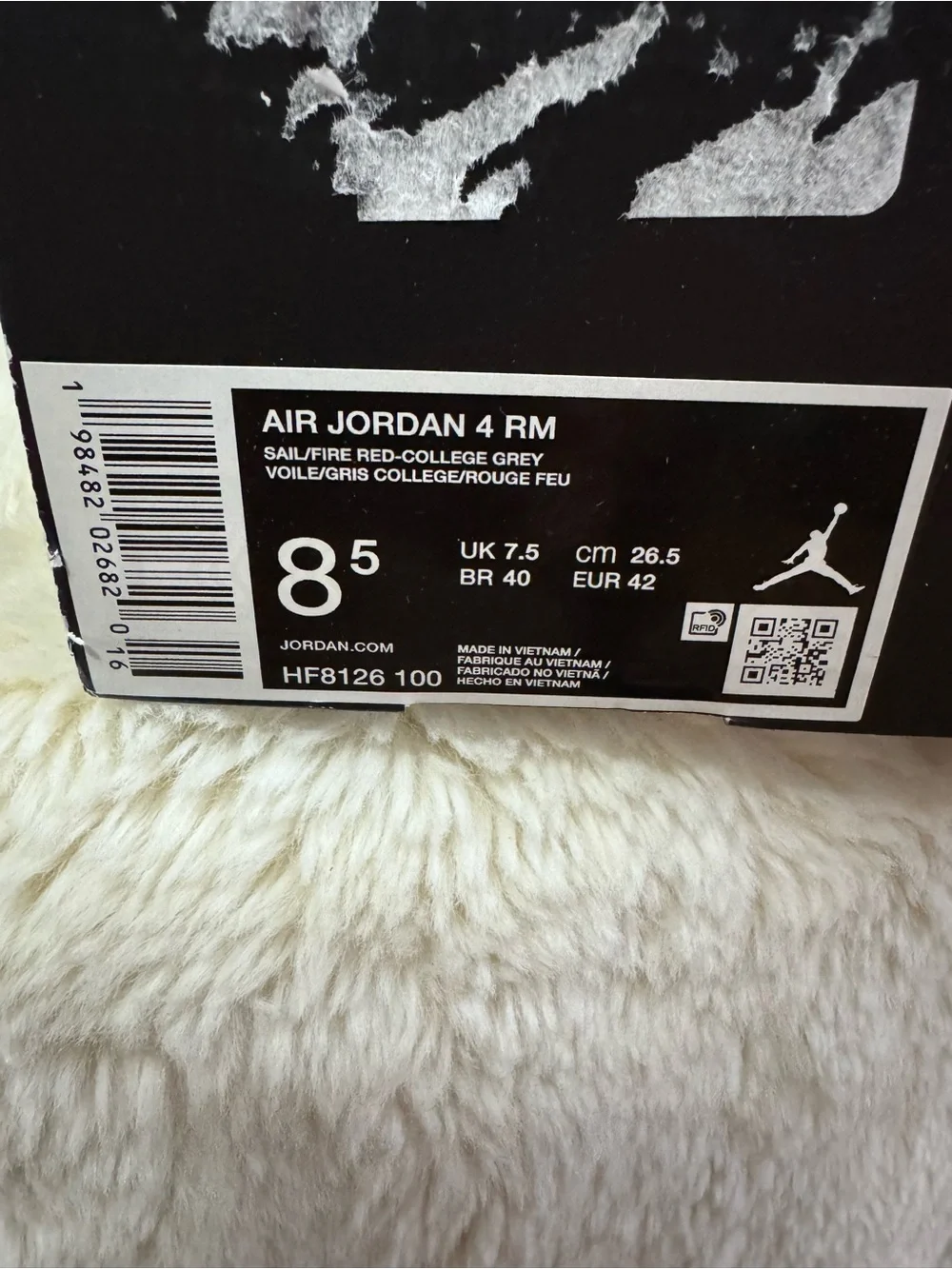 Jordan Air Jordan 4 RM Fire Red Sail/College Grey Low Top Men HF8126-100